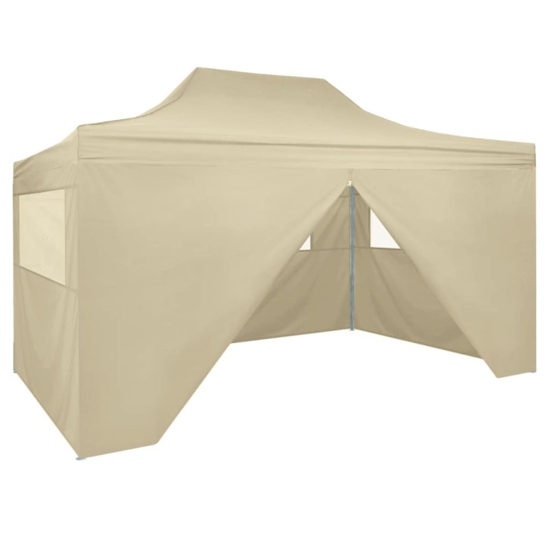 Tenda pop-up dobrável com 4 paredes laterais 3x4,5 m branco nata-Toldos e gazebos-Home Retail