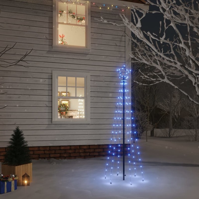 Árvore de Natal com espigão 108 luzes LED 180 cm azul-Árvores de Natal-Home Retail