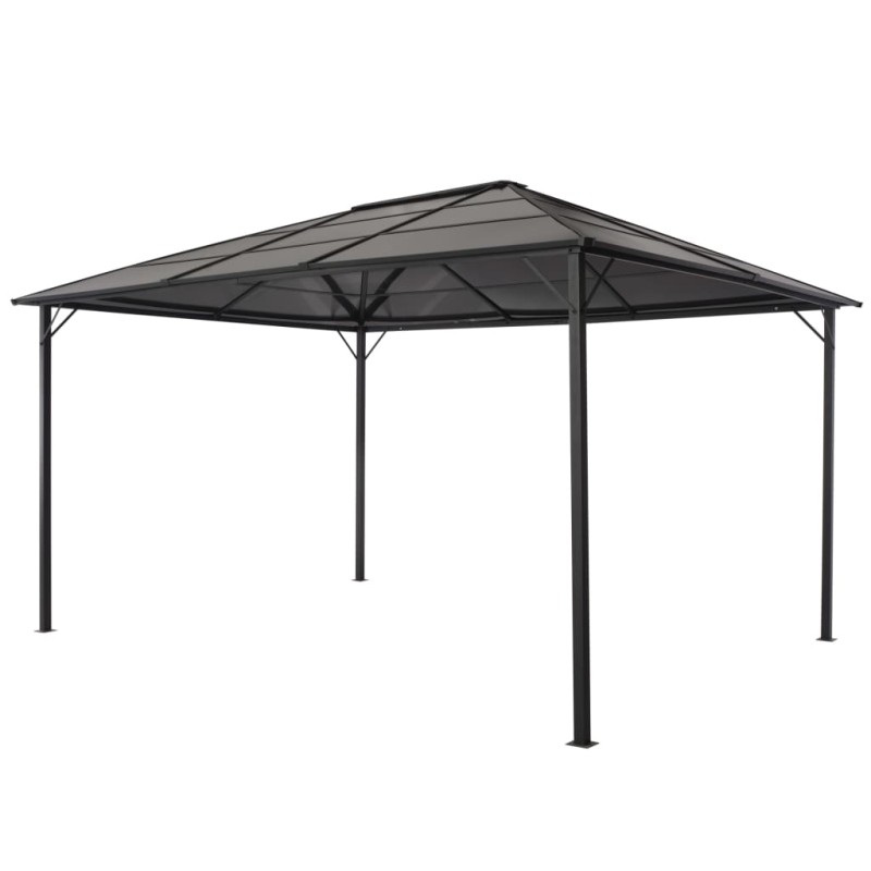 Gazebo com telhado alumínio 4x3x2,6 m preto-Toldos e gazebos-Home Retail