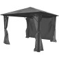 Gazebo com cortina 300x300 cm alumínio antracite