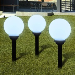 Candeeiros de exterior 3 pcs LED 20 cm com estacas de enterrar