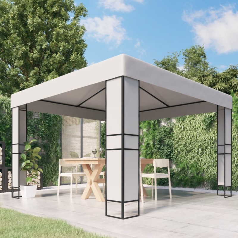 Gazebo com telhado duplo 3x3 m branco-Toldos e gazebos-Home Retail