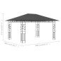 Gazebo com rede mosquiteira 4x3x2,73 m 180 g/m² antracite