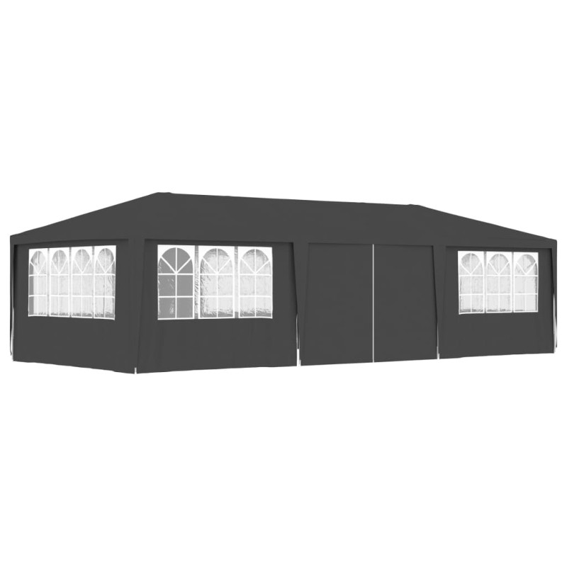 Tenda festas com paredes laterais 4x9m 90g/m² antracite-Toldos e gazebos-Home Retail