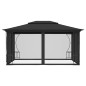 Gazebo com redes 300x400x265 cm antracite