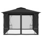 Gazebo com redes 300x400x265 cm antracite