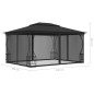 Gazebo com redes 300x400x265 cm antracite