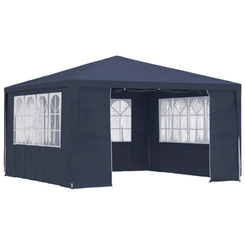 Tenda festas profissional c/ paredes laterais 4x4m 90g/m² azul-Toldos e gazebos-Home Retail