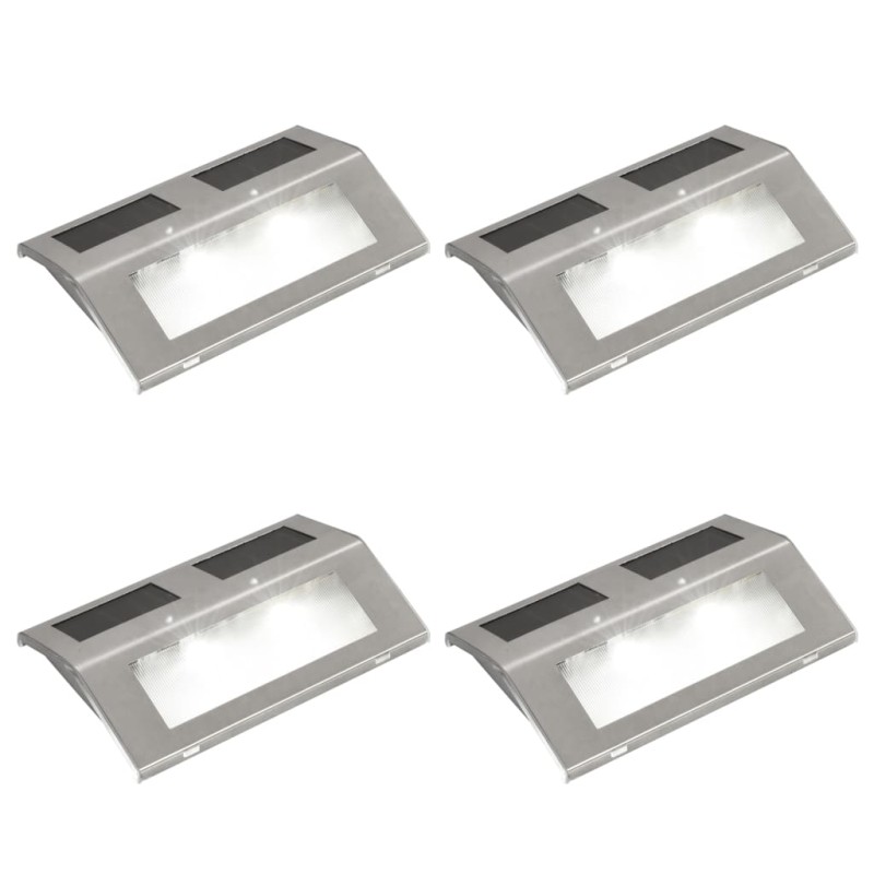 Lâmpadas solares para escadas, 4 pcs-Iluminação de exterior-Home Retail