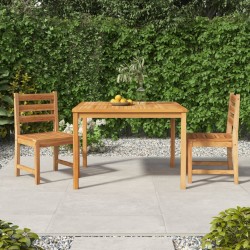 3 pcs conjunto de jantar para jardim madeira de teca maciça