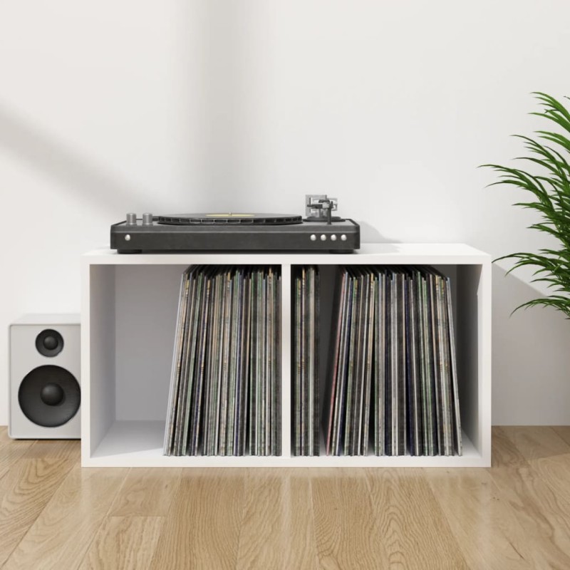 Caixa para discos vinil 71x34x36 cm derivados de madeira branco-Armários e estantes para aparelhos de multimédia-Home Retail