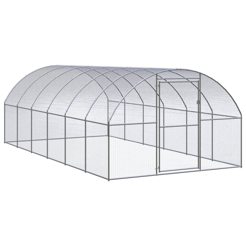 Galinheiro de exterior 3x6x2 m aço galvanizado-Casotas e gaiolas para animais pequenos-Home Retail