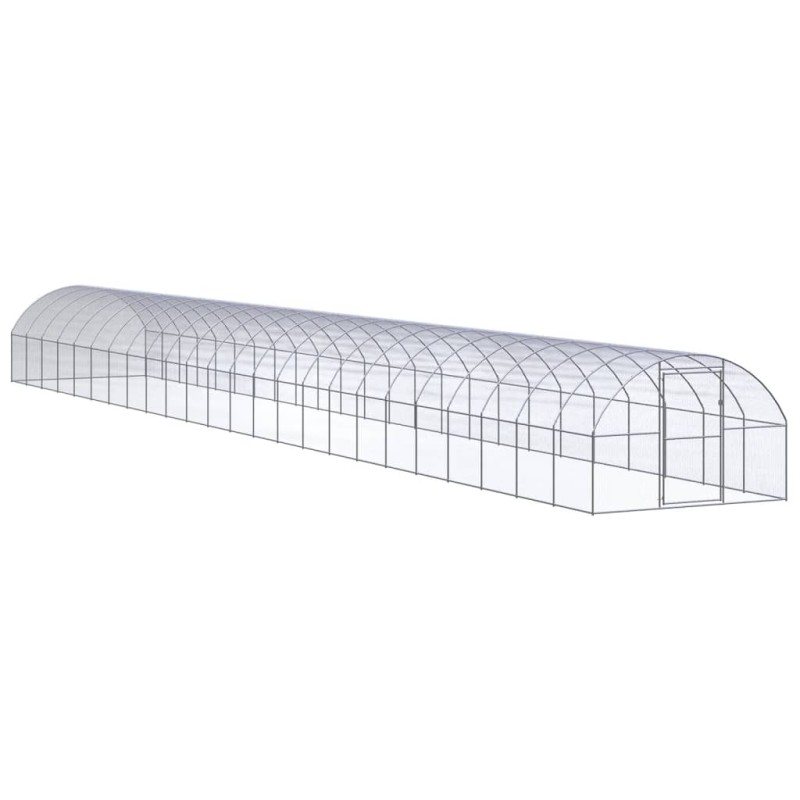 Galinheiro de exterior 3x24x2 m aço galvanizado-Casotas e gaiolas para animais pequenos-Home Retail