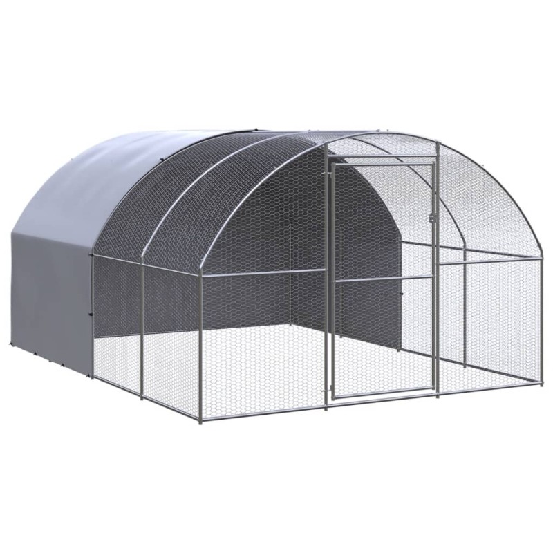 Galinheiro de exterior 3x4x2 m aço galvanizado-Casotas e gaiolas para animais pequenos-Home Retail