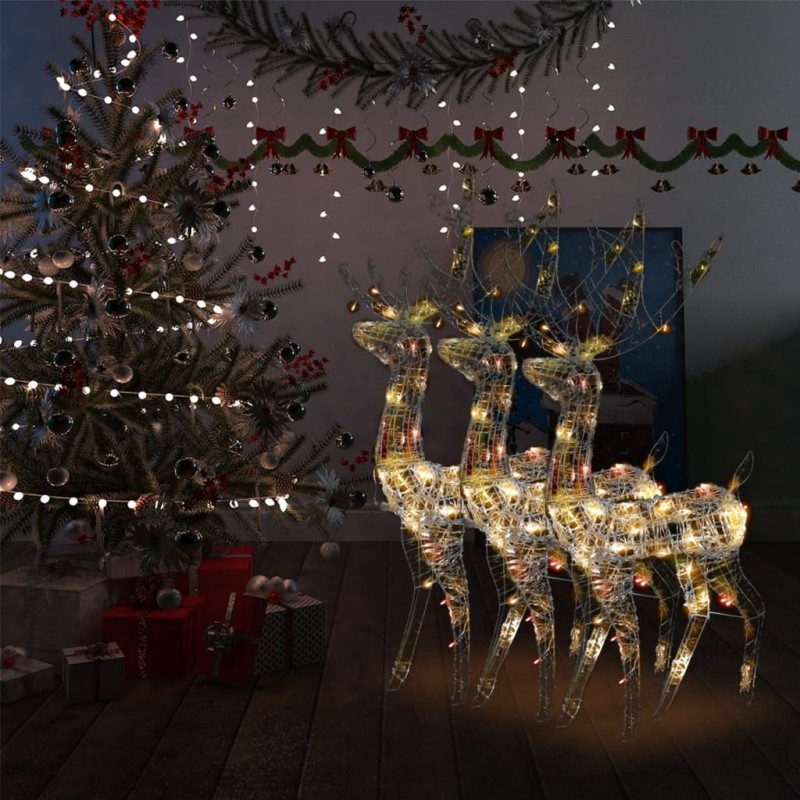 Renas decorativas de Natal 3 pcs 120 cm acrílico multicolorido-Luzes de Natal-Home Retail