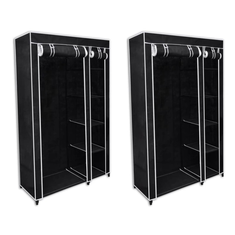 Roupeiros de tecido 2 pcs preto-Guarda-roupas-Home Retail