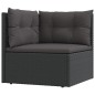 9 pcs conjunto lounge de jardim c/ almofadões vime PE preto