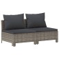 8 pcs conjunto lounge de jardim c/ almofadões vime PE cinzento