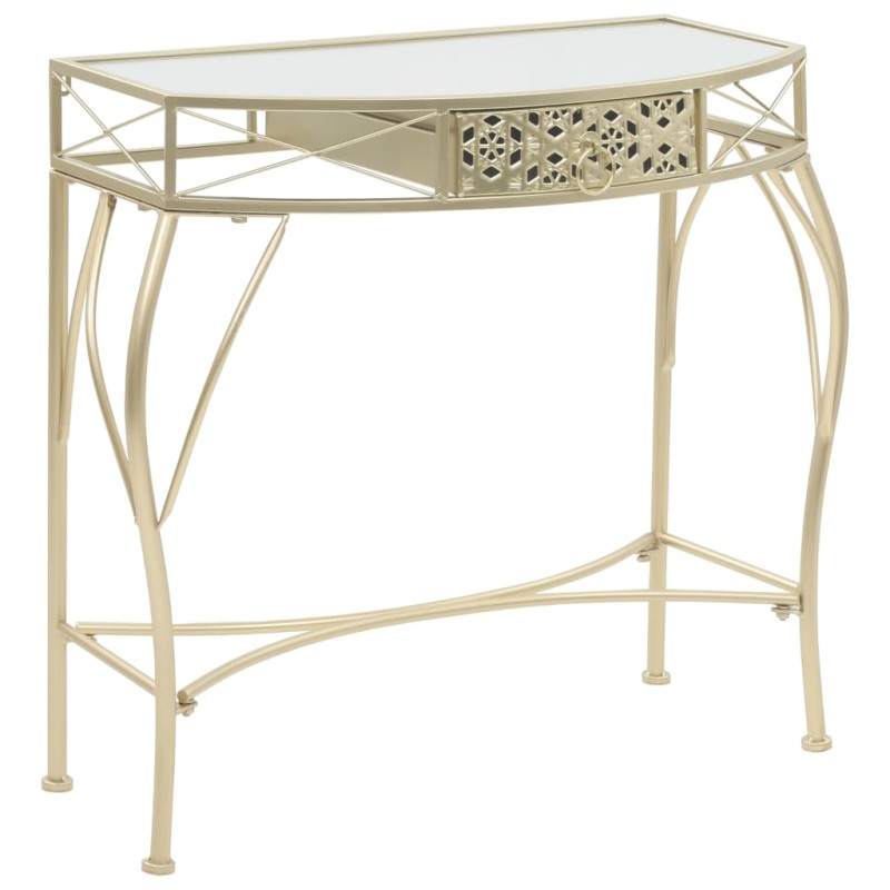 Mesa de apoio de estilo francês metal 82x39x76 cm dourado-Mesas de apoio-Home Retail