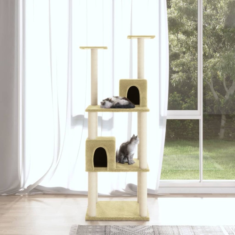 Árvore para gatos c/ postes arranhadores sisal 141 cm cor creme-Móveis para gatos-Home Retail