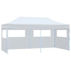 Tenda festa pop-up dobrável c/ paredes laterais 3x6m aço branco