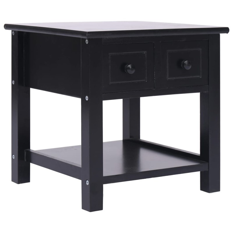 Mesa de apoio 40x40x40 cm madeira de paulownia preto-Mesas de apoio-Home Retail