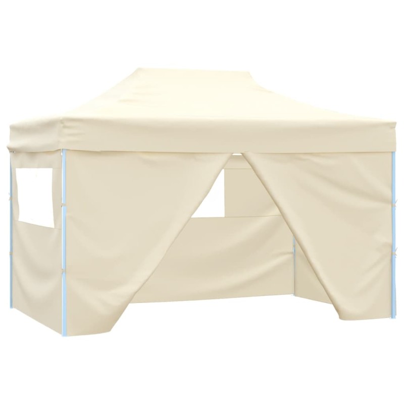 Tenda dobrável profissional festas 4 paredes 3x4m aço cor creme-Toldos e gazebos-Home Retail