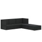 5 pcs conjunto lounge de jardim c/ almofadões vime PE preto