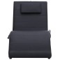 Chaise longue de massagem c/ almofada couro artificial preto