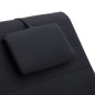 Chaise longue de massagem c/ almofada couro artificial preto