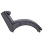 Chaise longue de massagem c/ almofada couro artificial cinzento