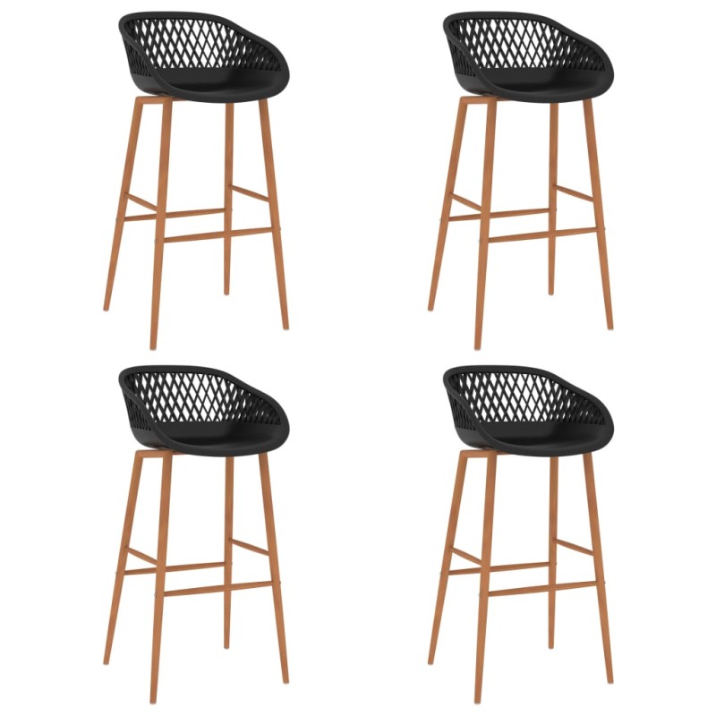 Cadeiras de bar 4 pcs preto-Bancos de bar-Home Retail