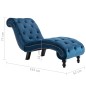 Chaise longue em veludo azul