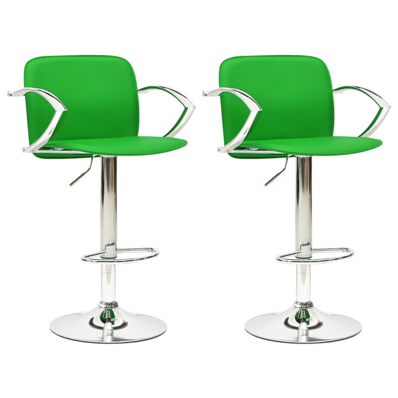 Bancos de bar 2 pcs couro artificial verde-Bancos de bar-Home Retail