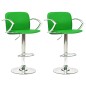 Bancos de bar 2 pcs couro artificial verde