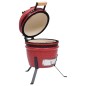 Churrasqueira/defumador Kamado 2-em-1 cerâmica 56 cm vermelho