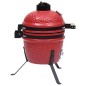 Churrasqueira/defumador Kamado 2-em-1 cerâmica 56 cm vermelho