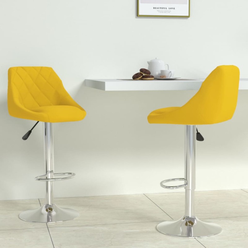 Bancos de bar 2 pcs veludo amarelo mostarda-Bancos de bar-Home Retail