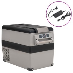 Mala térmica com pega e adaptador 35 L PP e PE preto/cinzento