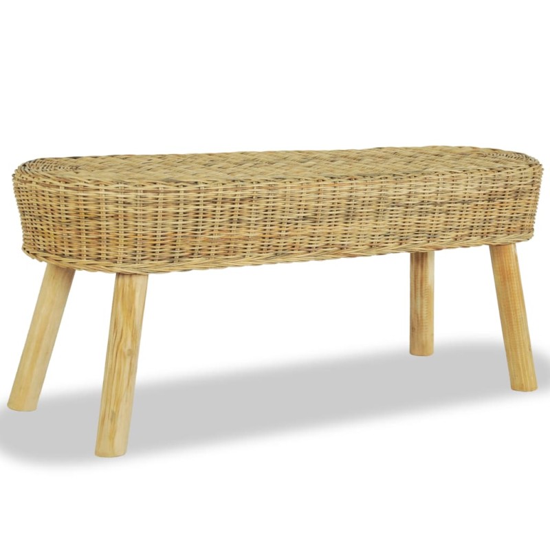 Banco para hall em vime natural 110x35x45 cm-Bancos de arrumação e entrada-Home Retail