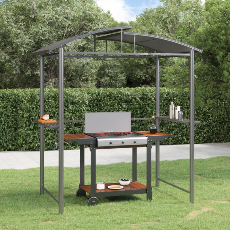 Gazebo churrasco prateleiras laterais 210x114x230 aço antracite-Toldos e gazebos-Home Retail