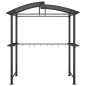 Gazebo churrasco prateleiras laterais 210x114x230 aço antracite