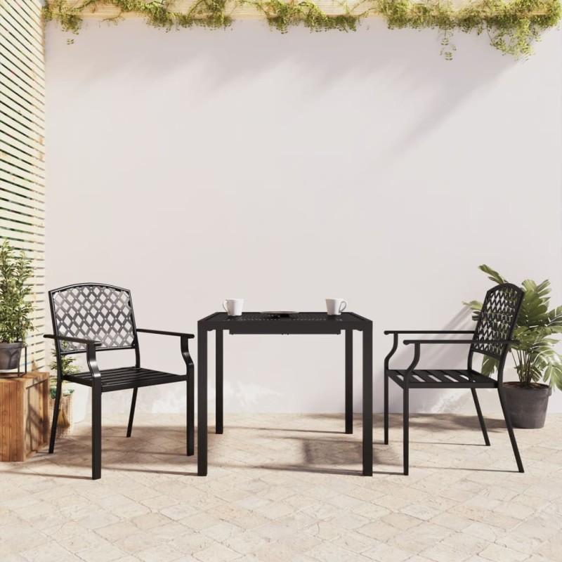 3 pcs conjunto de jantar para jardim aço antracite-Conjuntos de jardim-Home Retail