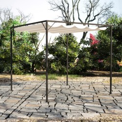 Gazebo para jardim com toldo retrátil