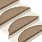 Tapetes escada autoadesivos 5 pcs 56x17x3 cm agulhado creme