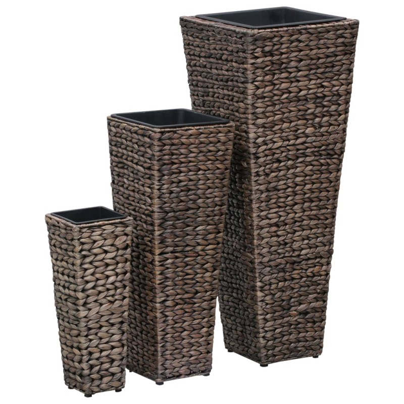 Vasos/floreiras 3 pcs jacinto de água castanho-escuro-Vasos e floreiras-Home Retail