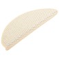 Tapetes escada adesivos aspeto sisal 15pcs 65x21x4 cm creme