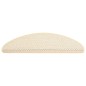 Tapetes escada adesivos aspeto sisal 15pcs 65x21x4 cm creme