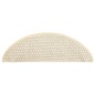 Tapetes escada adesivos aspeto sisal 15pcs 65x21x4 cm creme