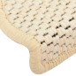 Tapetes escada adesivos aspeto sisal 15pcs 65x21x4 cm creme